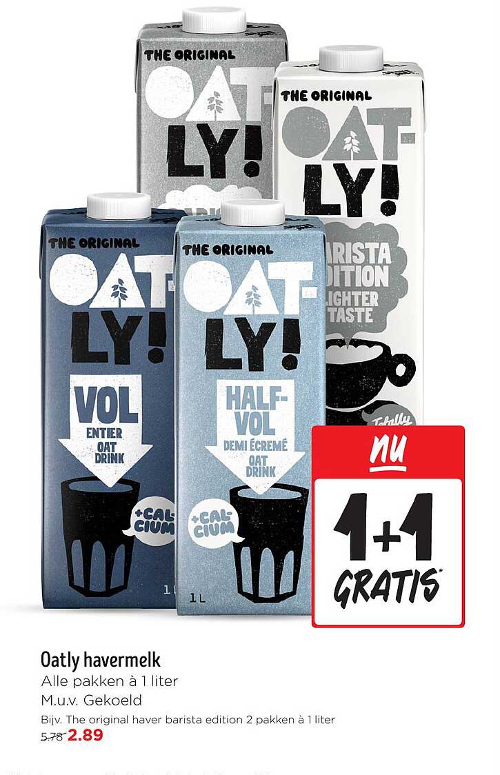 Oatly havermelk Alle pakken à 1 liter M.u.v. Gekoeld