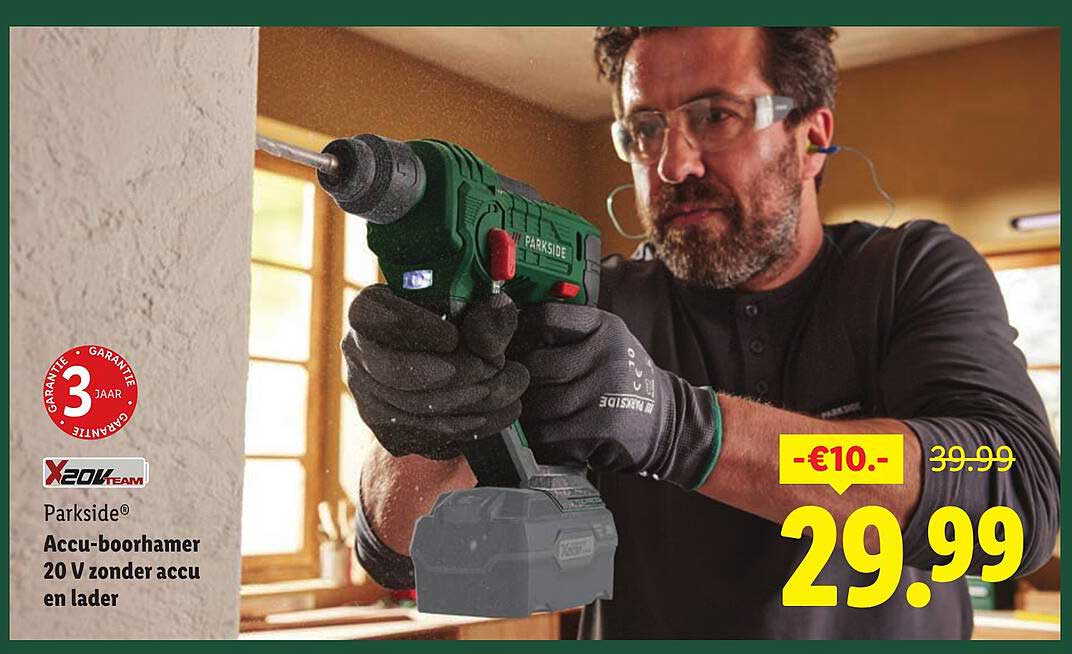 Parkside® Accu-boorhamer 20 V zonder accu en lader
