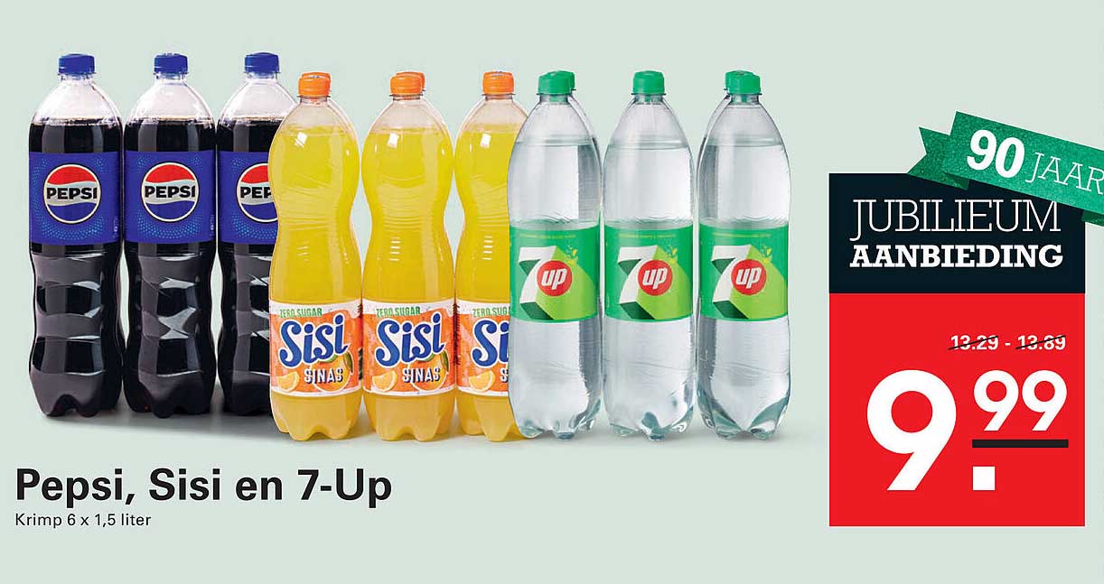Pepsi, Sisi en 7-Up Krimp 6 x 1,5 liter