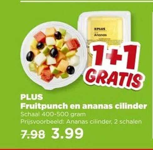 PLUS Fruitpunch en ananas cilinder