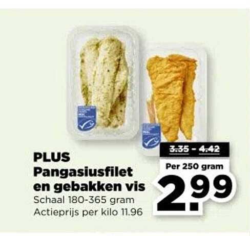 PLUS Pangasiusfilet en gebakken vis