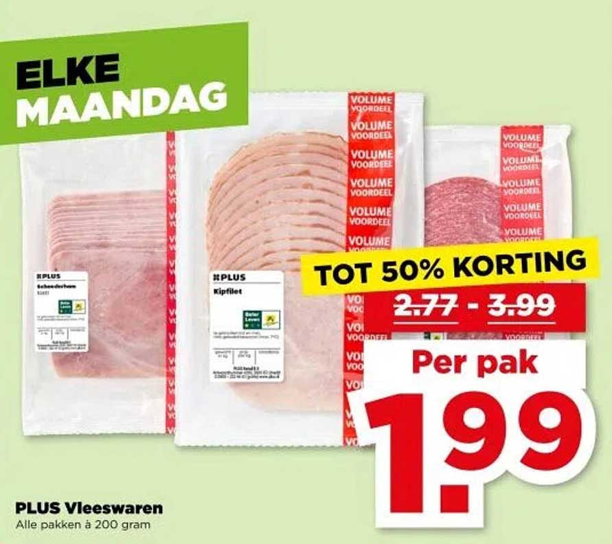 PLUS Vleeswaren - Per pak 1,99