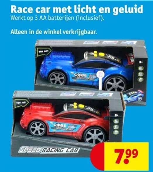 Race car met licht en geluid
