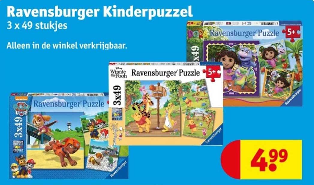 Ravensburger Kinderpuzzel 3 x 49 stukjes