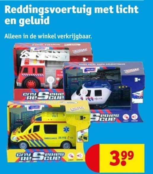 Reddingsvoertuig met licht en geluid