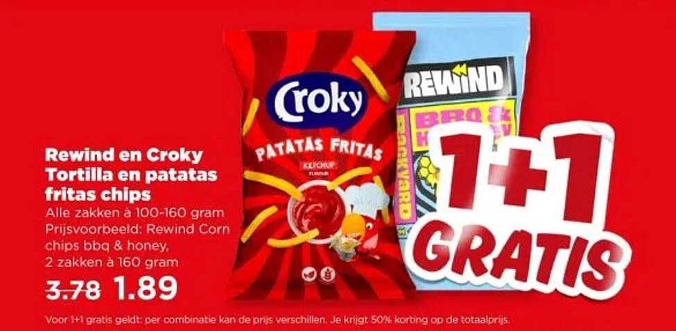 Rewind en Croky Tortilla en patatas fritas chips