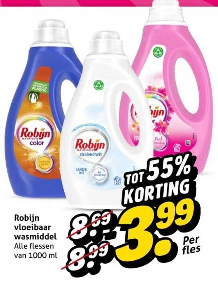 Robijn vloeibaar wasmiddel - Alle flessen van 1000 ml