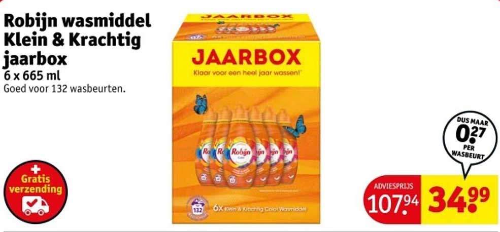 Robijn wasmiddel Klein & Krachtig jaarbox