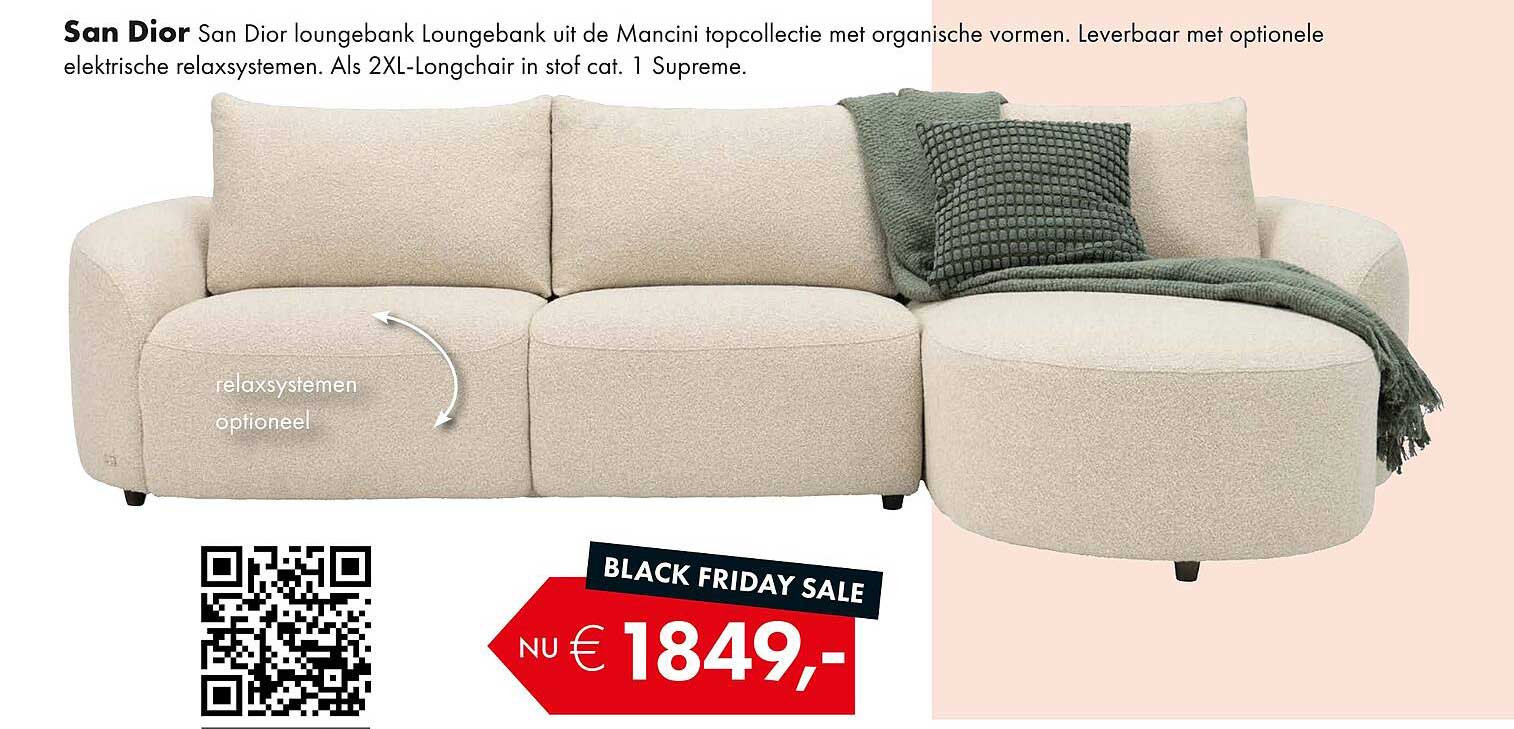 San Dior loungebank uit de Mancini topcollectie