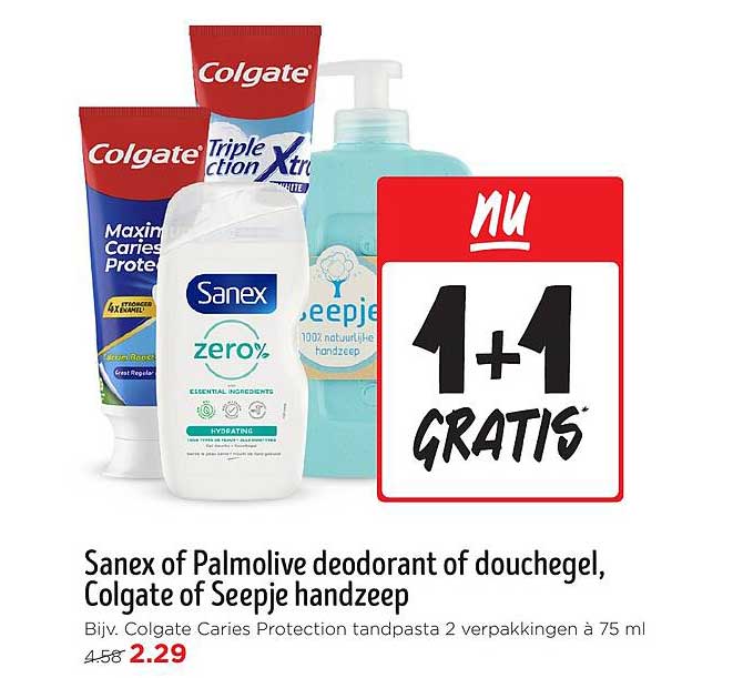 Sanex of Palmolive deodorant of douchegel, Colgate of Seepje handzeep