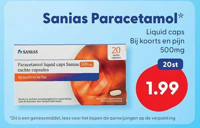 Sania's Paracetamol - Liquid caps bij koorts en pijn