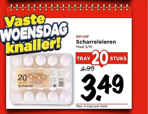 Scharreleieren Maat S/M Tray 20 Stuks