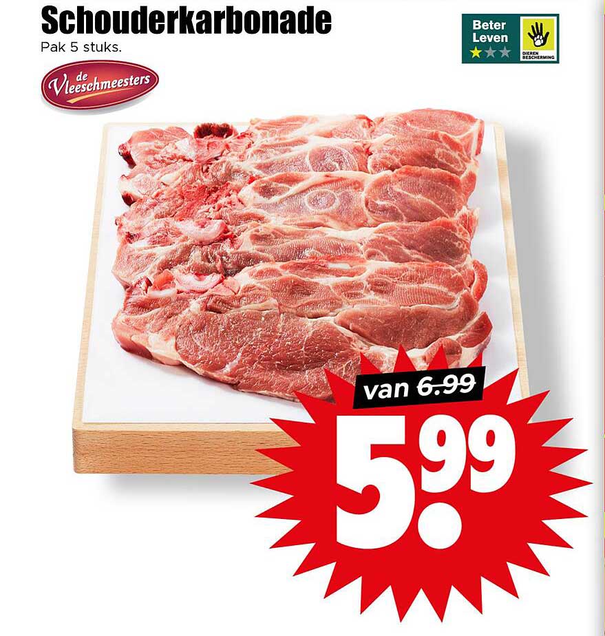 Schouderkarbonade Pak 5 stuks.