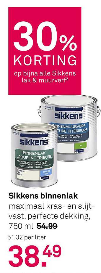 Sikkens binnenlak maximaal kras- en slijtvast, perfecte dekking, 750 ml