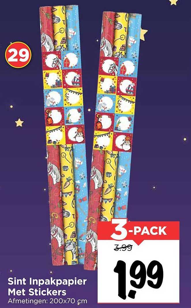 Sint Inpakpapier Met Stickers