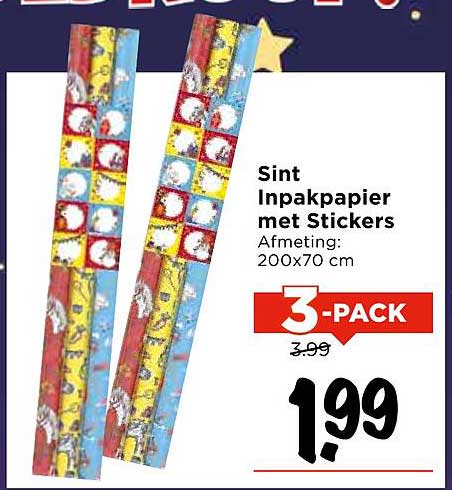 Sint Inpakpapier met Stickers