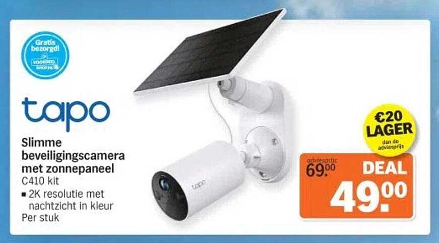 Slimme beveiligingscamera met zonnenpaneel C410 kit