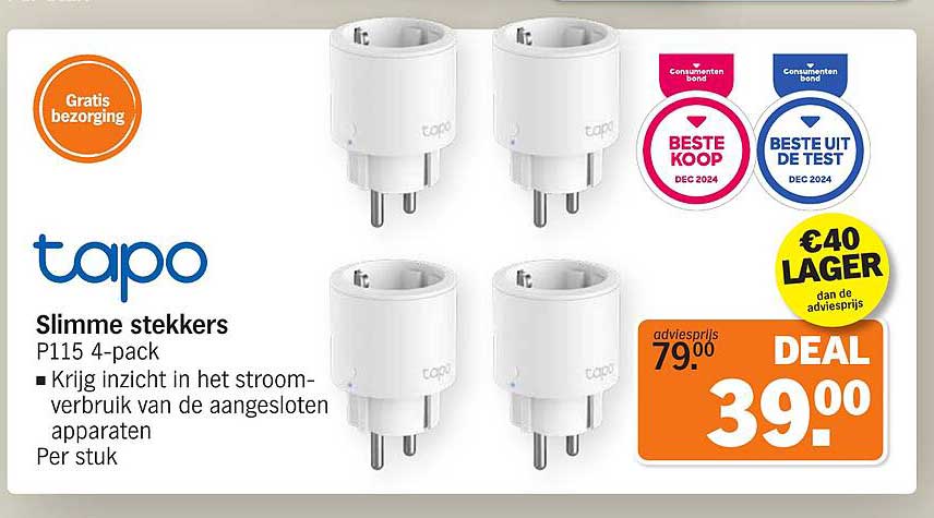 Slimme stekkers P115 4-pack