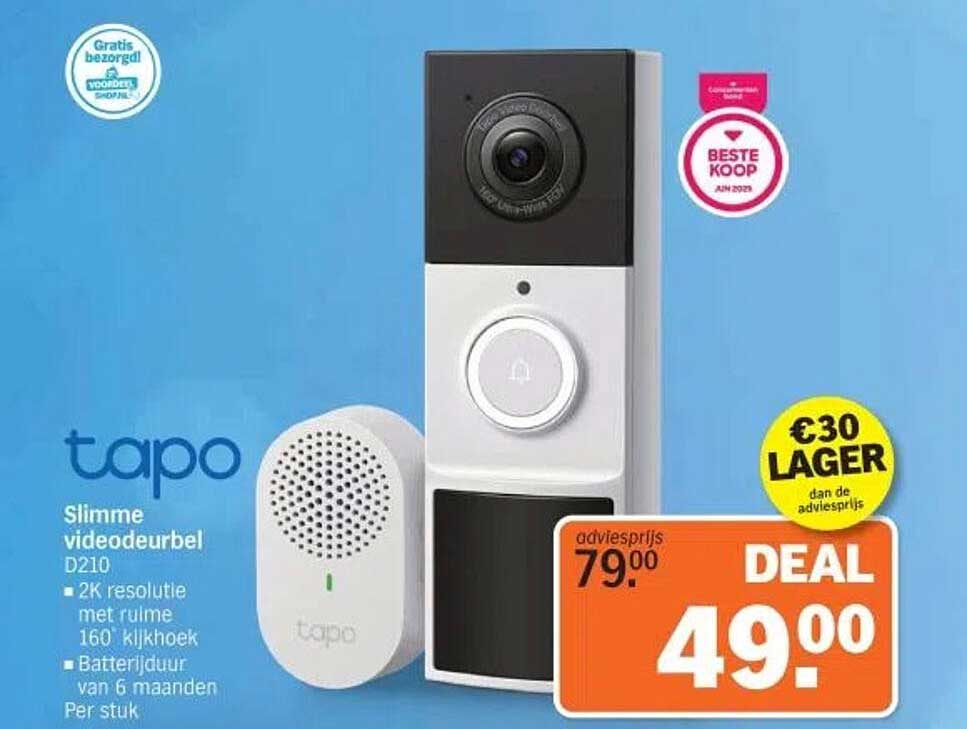 Slimme video deurbel D210