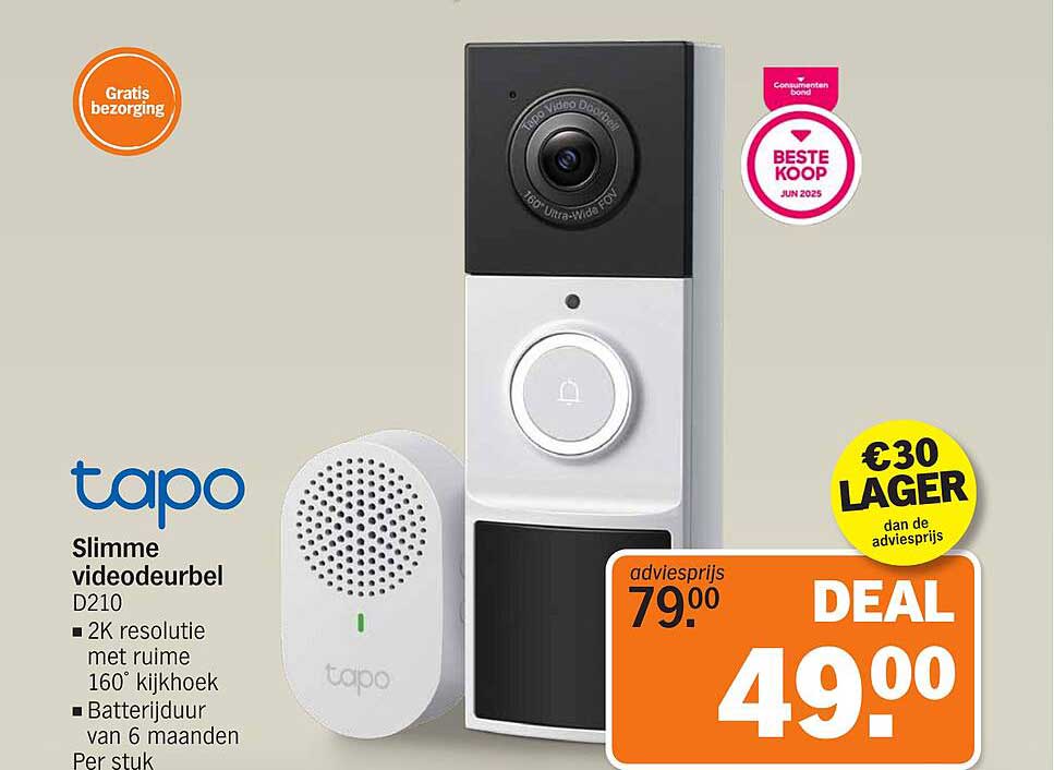 Slimme videodeurbel D210