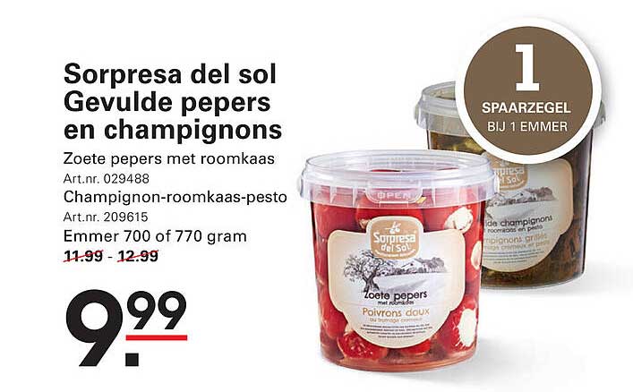 Sorpresa del sol Gevulde pepers en champignons