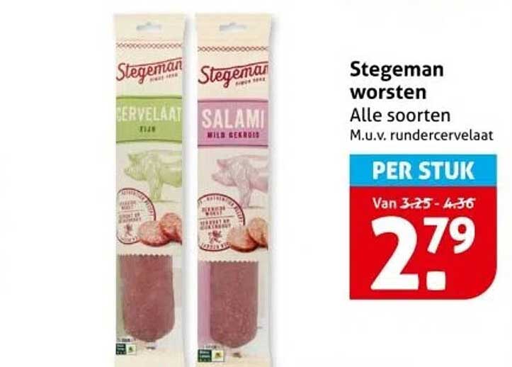 Stegeman worsten Alle soorten M.u.v. rundercervelaat