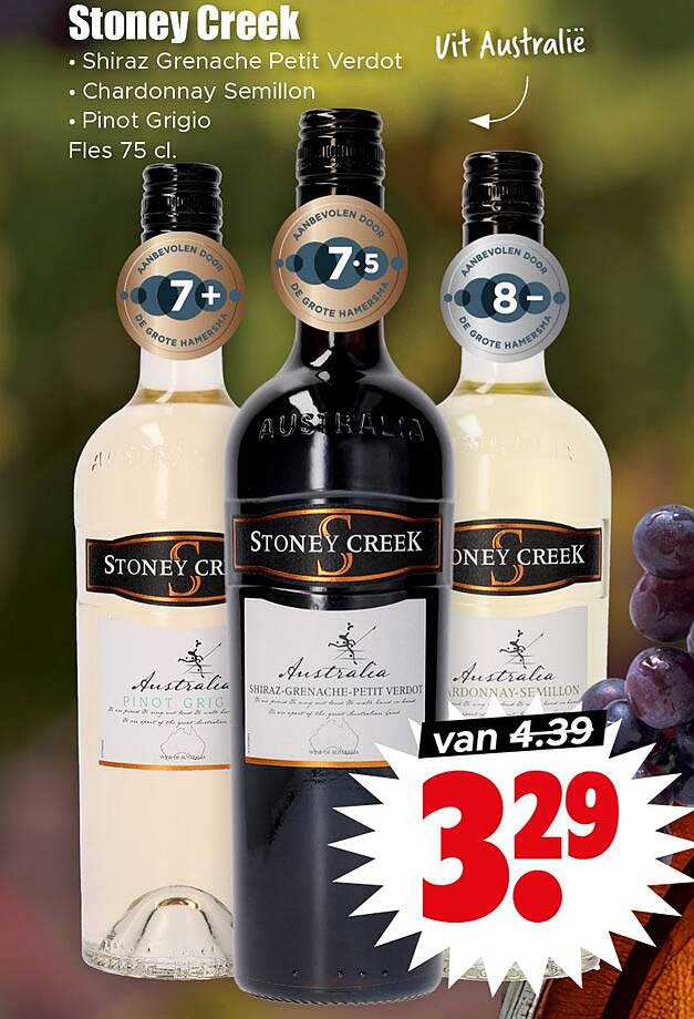 Stoney Creek - Shiraz Grenache Petit Verdot, Chardonnay Semillon, Pinot Grigio Fles 75 cl
