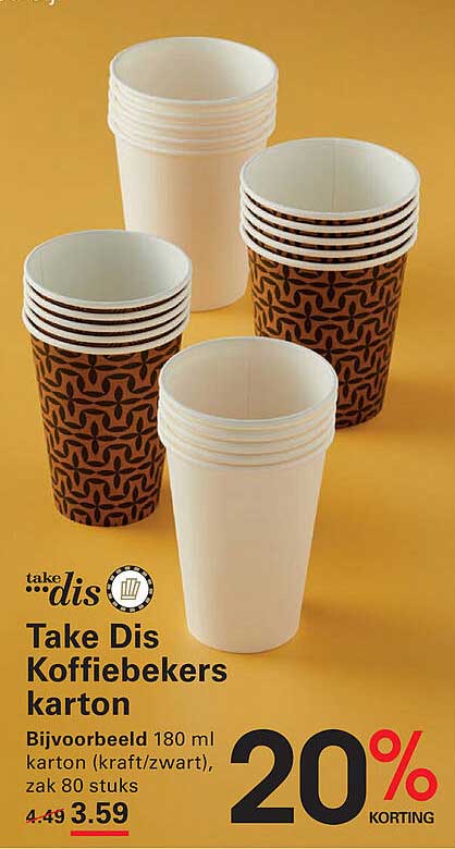 Take Dis Koffiebekers karton