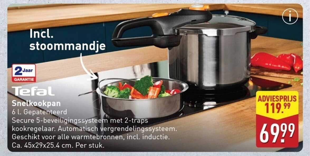 Tefal Snelkookpan 6 L - Gepatenteerd