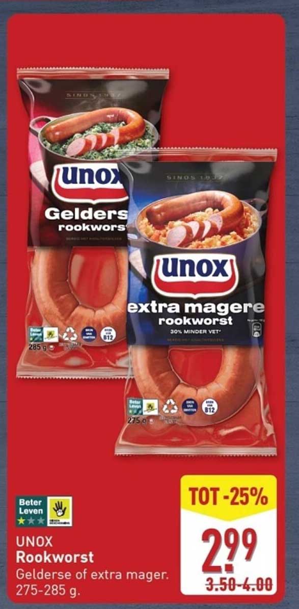 UNOX Rookworst Gelderse of extra mager