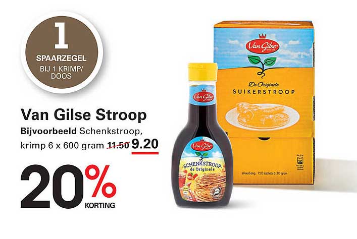 Van Gilse Stroop Bijvoorbeeld Schenkstroop, krimp 6 x 600 gram