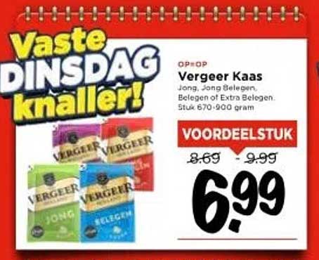 Vergeer Kaas Jong, Jong Belegen, Belegen of Extra Belegen