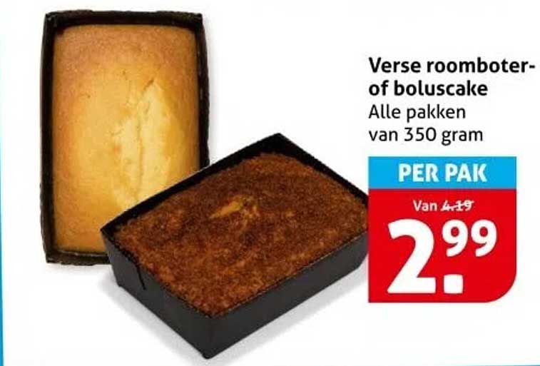 Verse roomboter- of boluscake