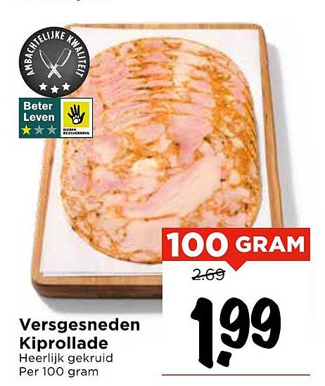 Versgesneden Kiprollade