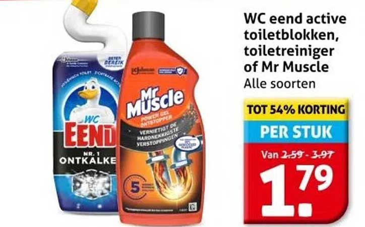 WC eend active toiletblokken, toiletreiniger of Mr Muscle Alle soorten