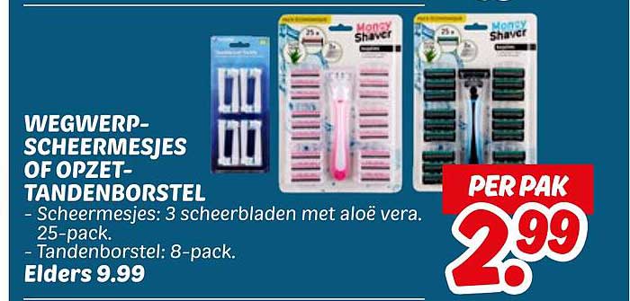 Wegwerp-scheermesjes of opzet-tandenborstel