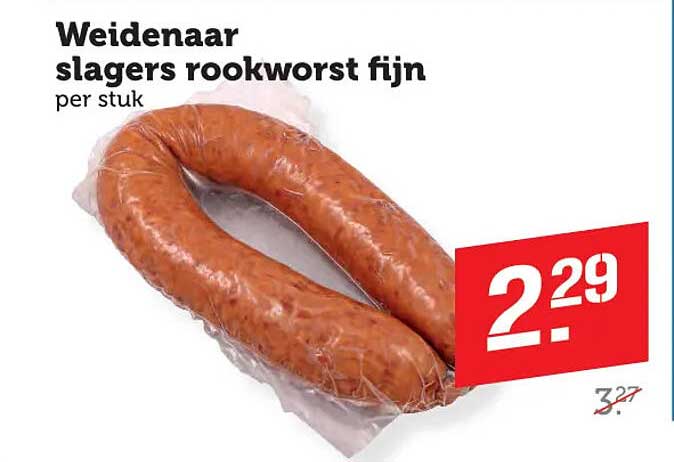 Weidenaar slagers rookworst fijn per stuk
