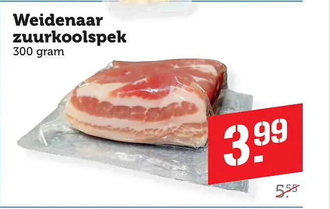 Weidenaar zuurkoolspek 300 gram