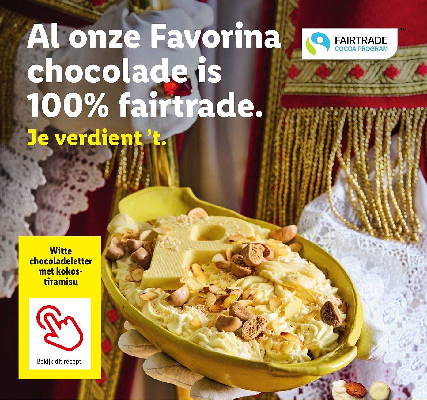 Witte chocoladeletter met kokos-tiramisu