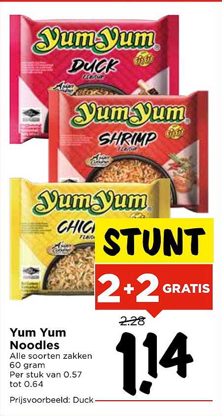 Yum Yum Noodles 2+2 GRATIS