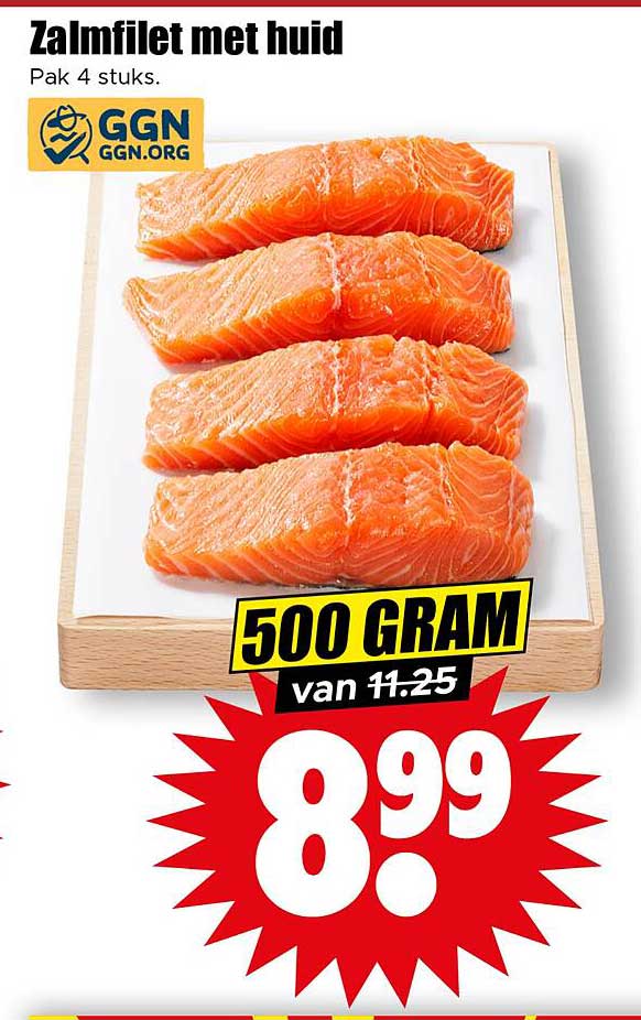 Zalmfilet met huid