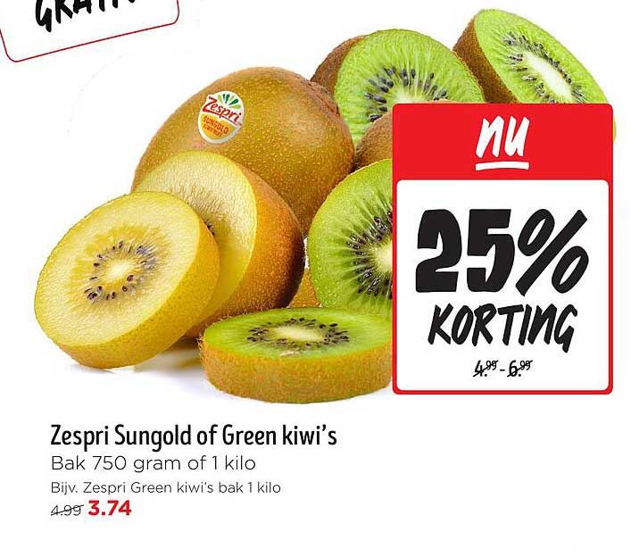 Zespri Sungold of Green kiwi’s