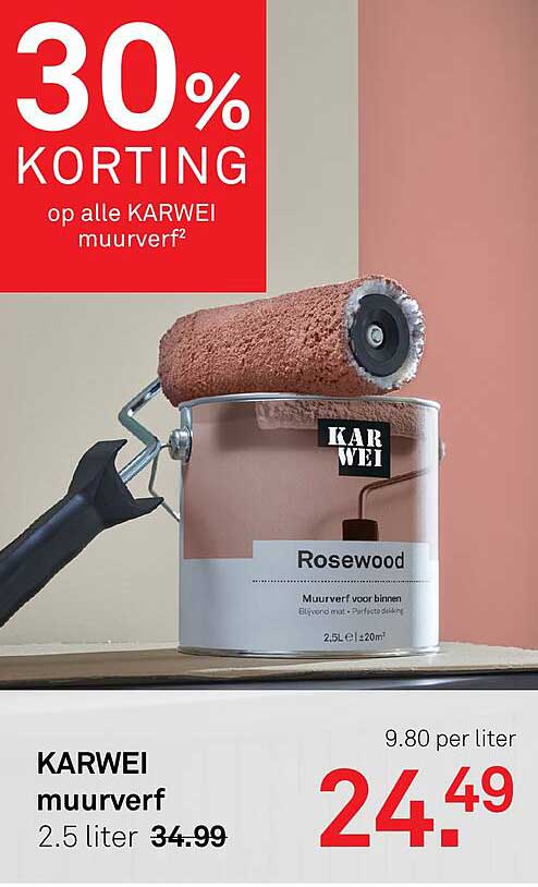 30% KORTING op alle KARWEI muurverf
