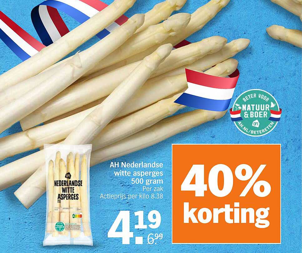 AH Nederlandse witte asperges 500 gram