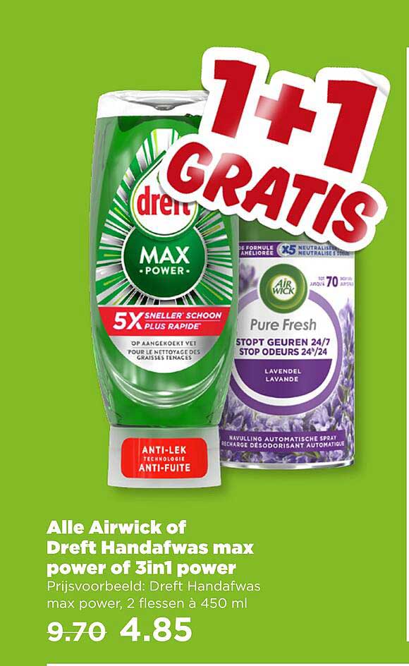 Alle Airwick of Dreft Handafwas max power of 3in1 power