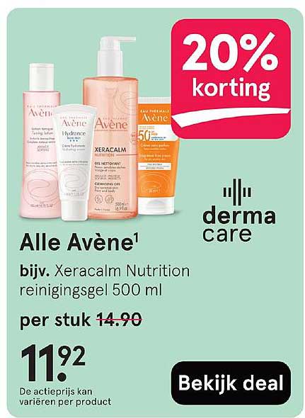 Alle Avène bijv. Xeracalm Nutrition reinigingsgel 500 ml