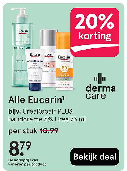 Alle Eucerin1 bijv. UreaRepair PLUS handcrème 5% Urea 75 ml