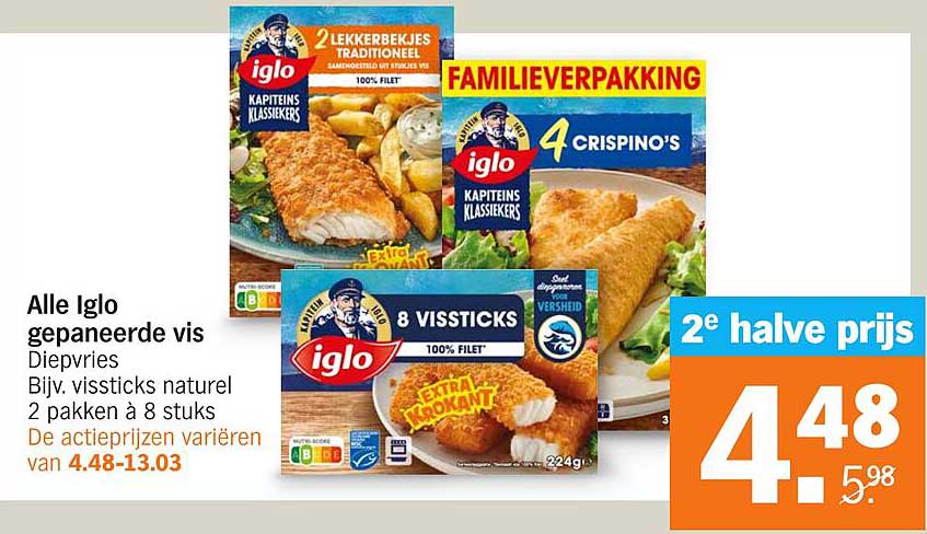 Alle Iglo gepaneerde vis