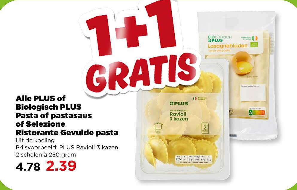 Alle PLUS of Biologisch PLUS Pasta of pastasaus of Selezione Ristorante Gevulde pasta