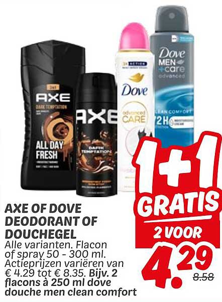 AXE OF DOVE DEODORANT OF DOUCHGEL